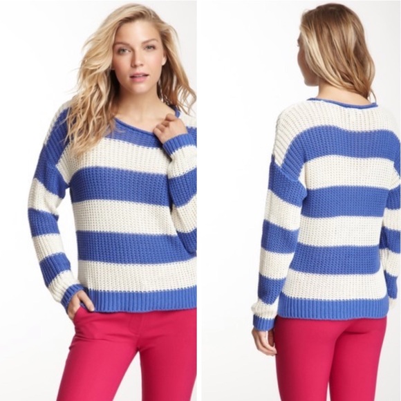 Carina Ricci Sweaters - Carina Ricci Blue and White Striped Sweater